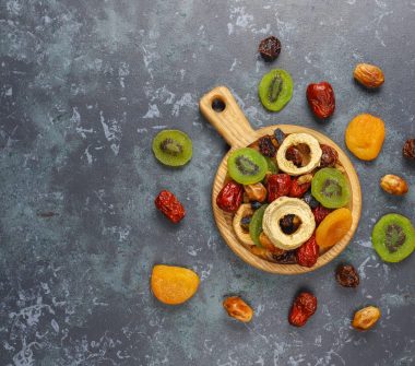Dried organic fruits assortment.
